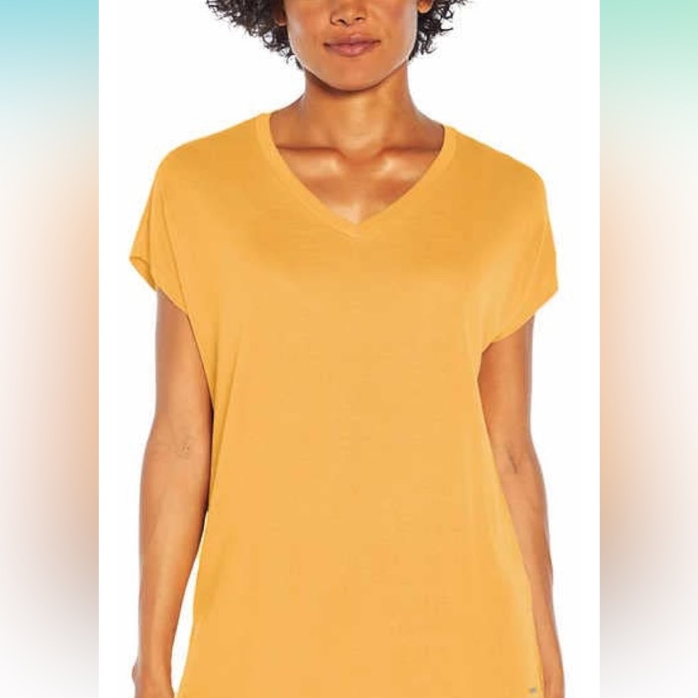 Orvis Womens short sleeved knit tunic v neck shirt